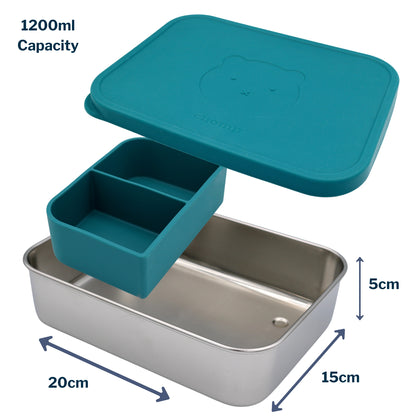 Stainless Steel Lunchbox with Removable Silicone Dividers