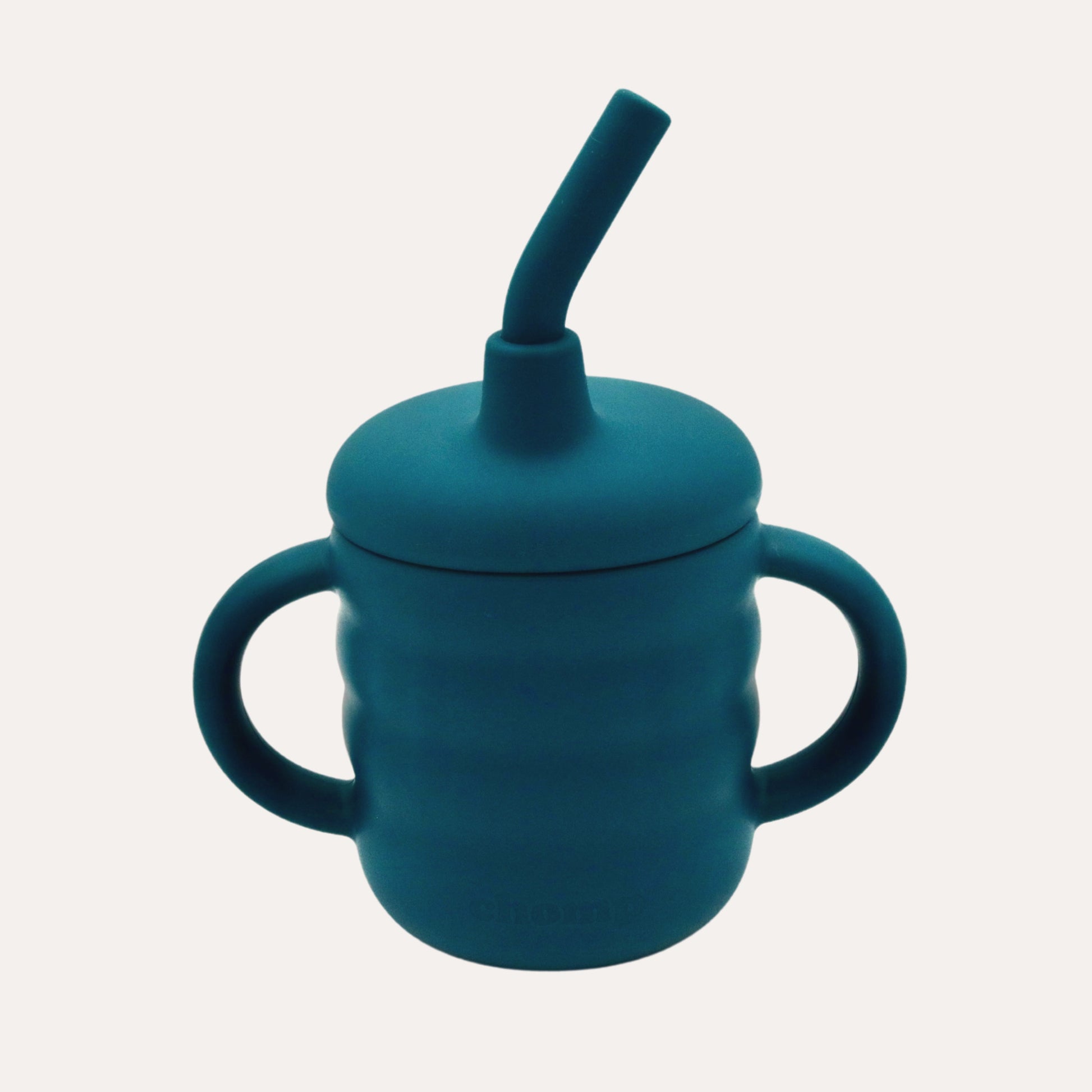 3-in-1 Silicone Toddler Sippy Cup w/ Straw & Lid in Sage